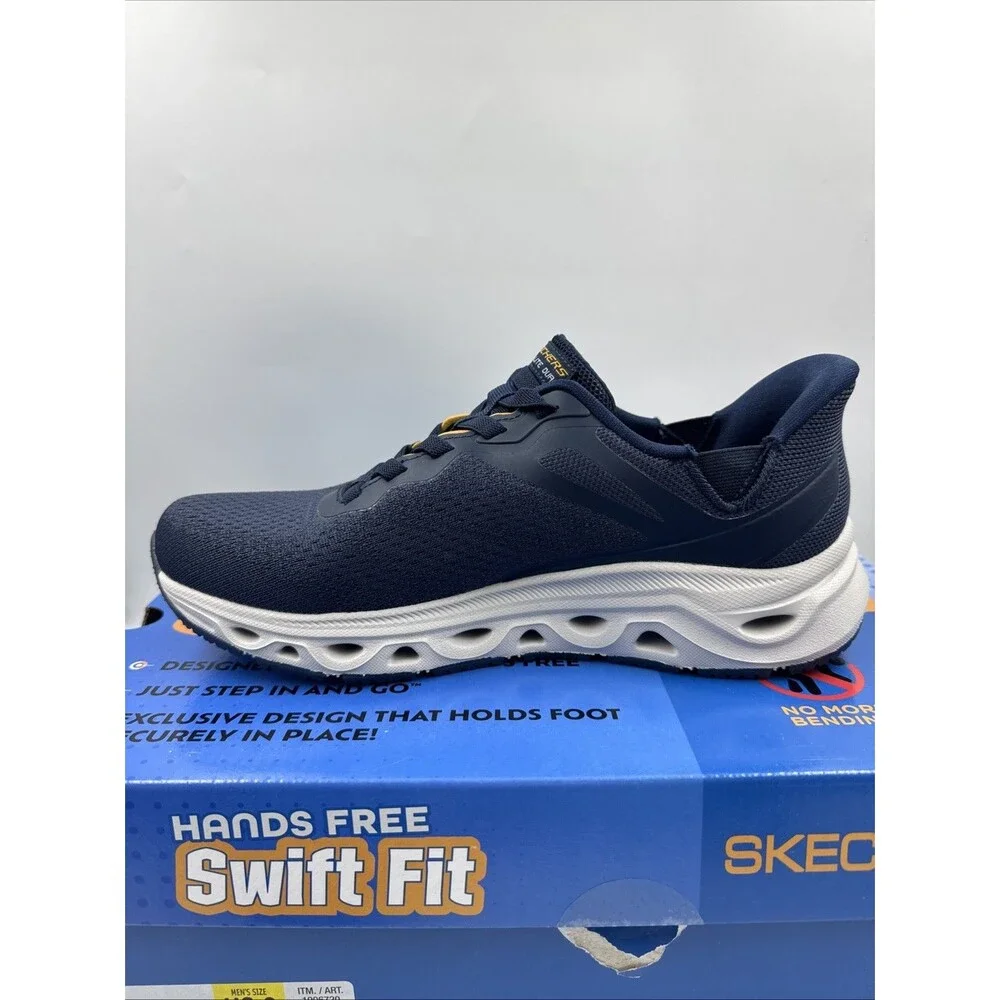 Skechers Men's Hands Free Swift Fit Slip On Memory Foam Shoes - Size 8 Navy